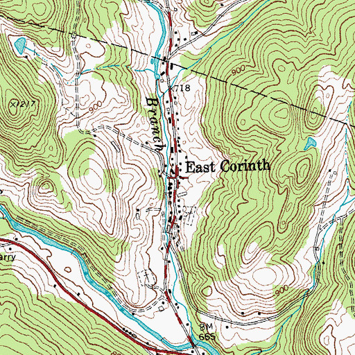 Topographic Map of East Corinth, VT