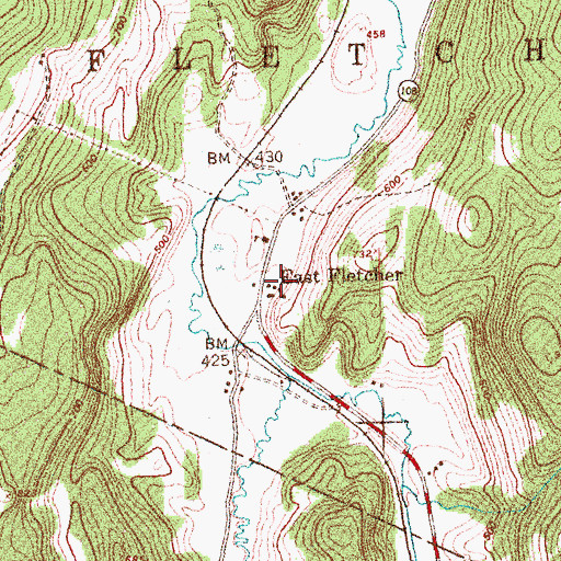 Topographic Map of East Fletcher, VT
