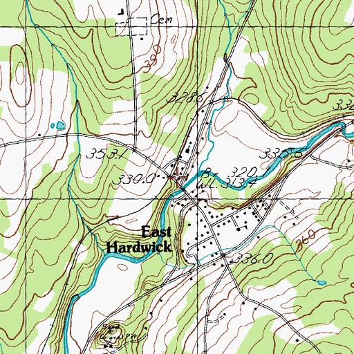 Topographic Map of East Hardwick, VT