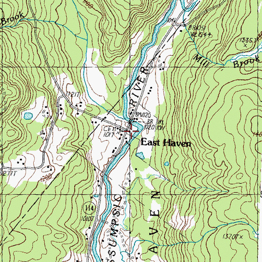 Topographic Map of East Haven, VT