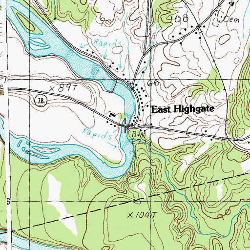 Topographic Map of East Highgate, VT