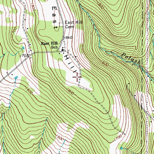 Topographic Map of East Hill, VT