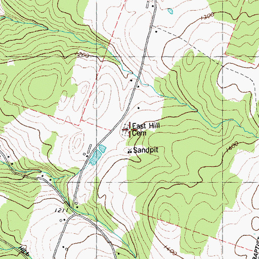 Topographic Map of East Hill Cemetery, VT