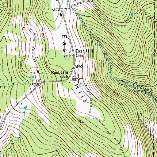 Topographic Map of East Hill School, VT