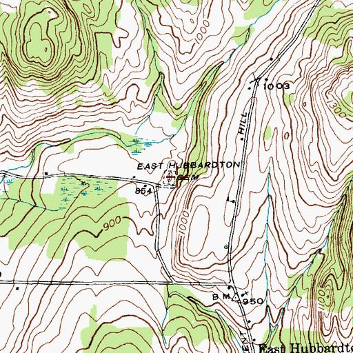 Topographic Map of East Hubbardton Cemetery, VT