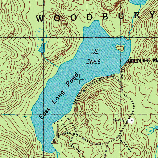 Topographic Map of East Long Pond, VT