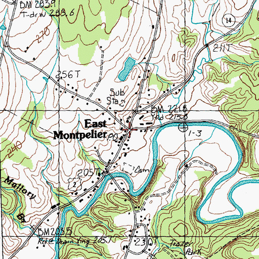Topographic Map of East Montpelier, VT
