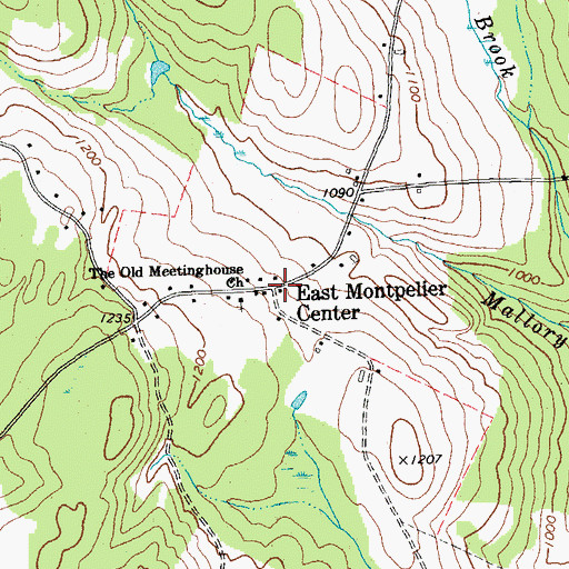 Topographic Map of East Montpelier Center, VT