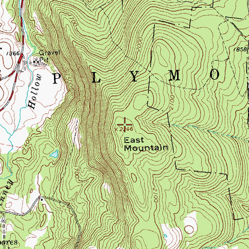 Topographic Map of East Mountain, VT