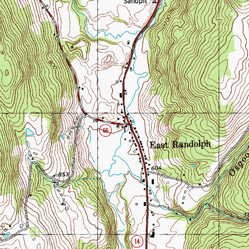 Topographic Map of East Randolph, VT