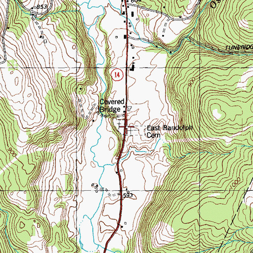 Topographic Map of East Randolph Cemetery, VT