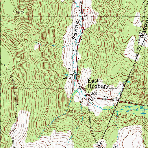 Topographic Map of East Roxbury, VT