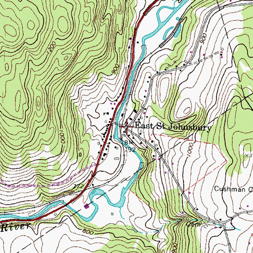 Topographic Map of East Saint Johnsbury, VT