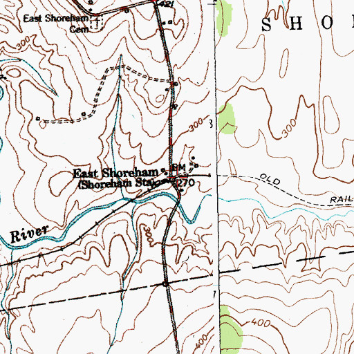 Topographic Map of East Shoreham, VT