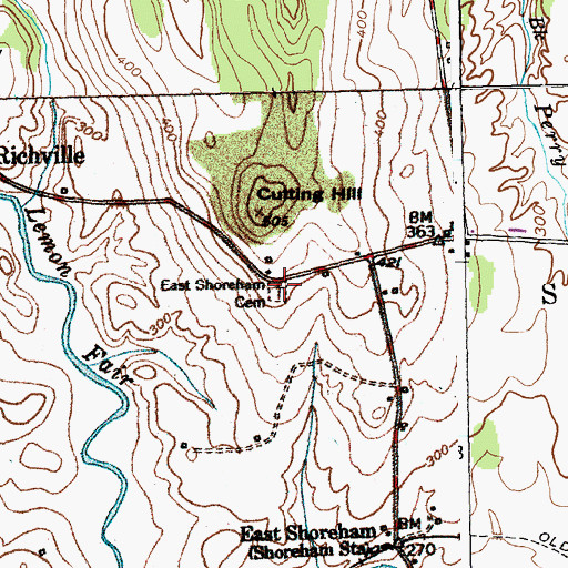 Topographic Map of East Shoreham Cemetery, VT