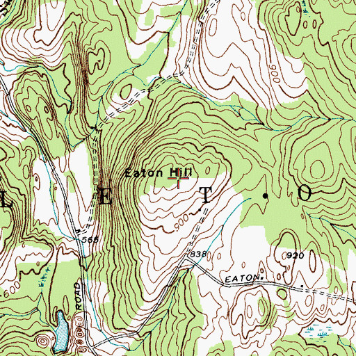 Topographic Map of Eaton Hill, VT