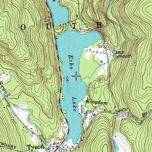 Topographic Map of Echo Lake, VT