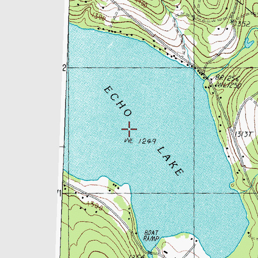 Topographic Map of Echo Lake, VT