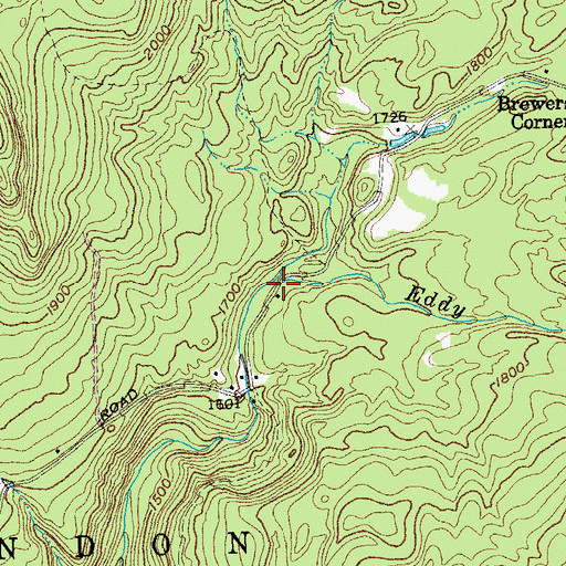 Topographic Map of Eddy Brook, VT