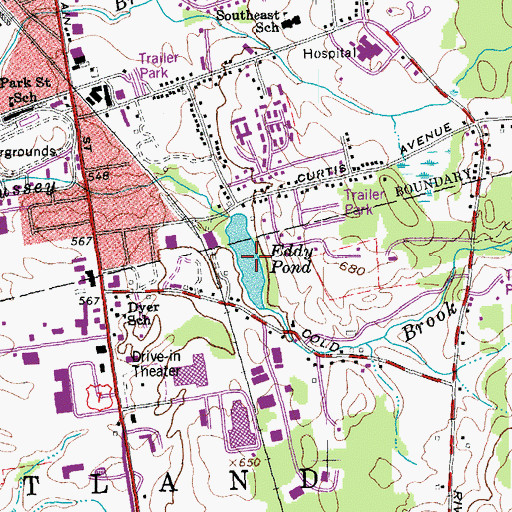Topographic Map of Eddy Pond, VT