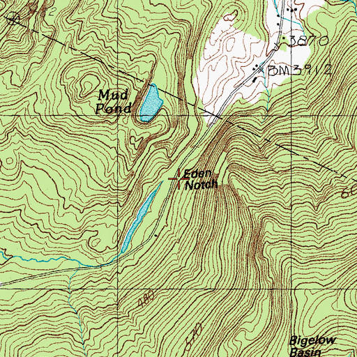 Topographic Map of Eden Notch, VT