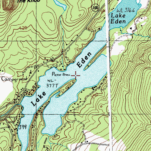 Topographic Map of Lake Eden, VT