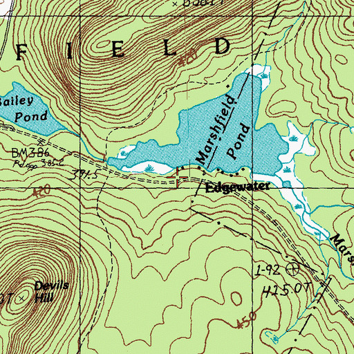 Topographic Map of Edgewater, VT