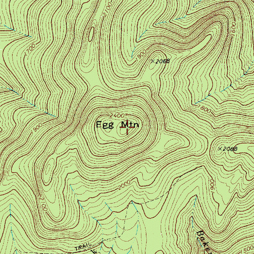 Topographic Map of Egg Mountain, VT