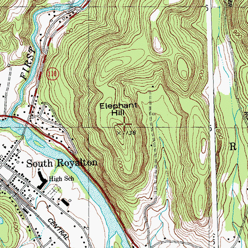 Topographic Map of Elephant Hill, VT