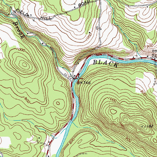 Topographic Map of Elm Brook, VT