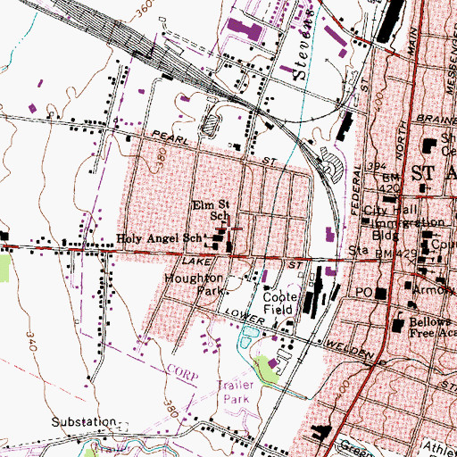 Topographic Map of Elm Saint School, VT