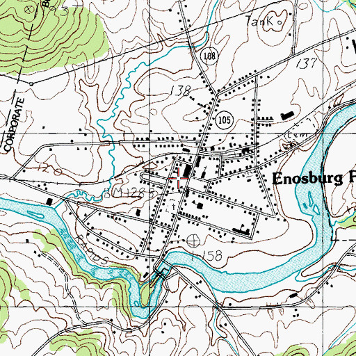 Topographic Map of Enosburg Falls, VT