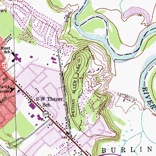 Topographic Map of Ethan Allen Park, VT
