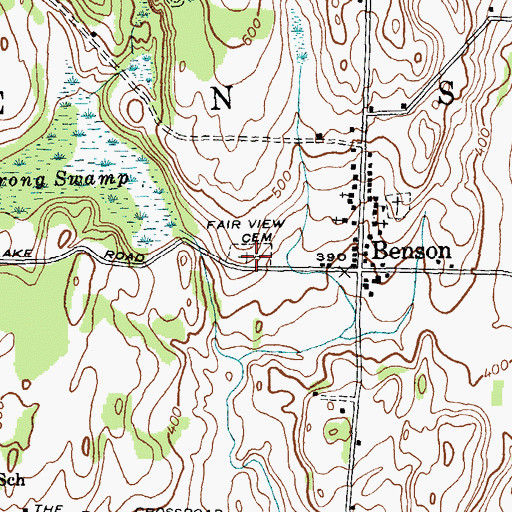 Topographic Map of Fair View Cemetery, VT