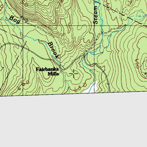 Topographic Map of Fairbanks Mills, VT
