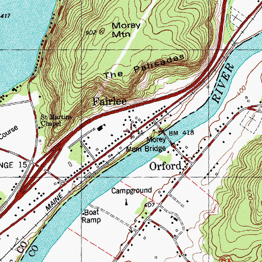 Topographic Map of Fairlee, VT