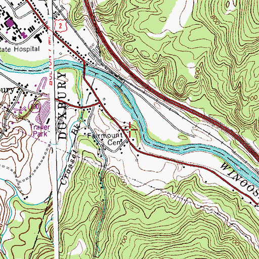 Topographic Map of Fairmount Cemetery, VT
