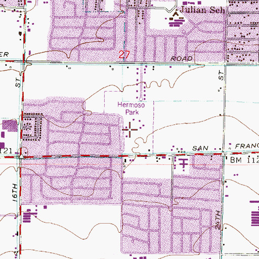 Topographic Map of Hermoso Park, AZ