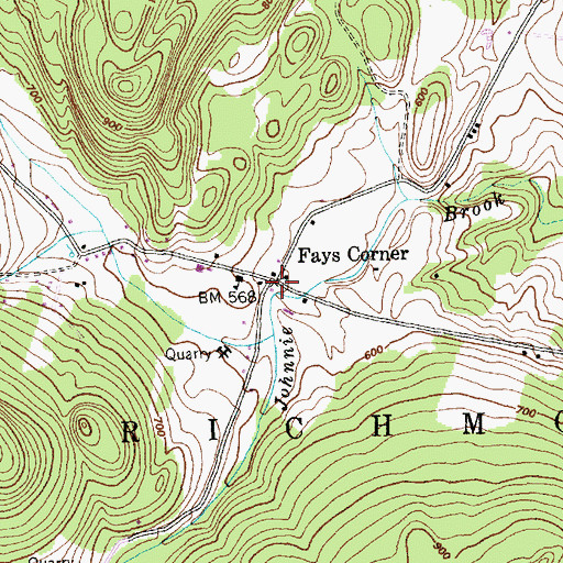 Topographic Map of Fays Corner, VT
