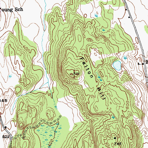 Topographic Map of Felton Hill, VT