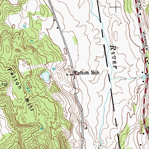 Topographic Map of Felton School, VT