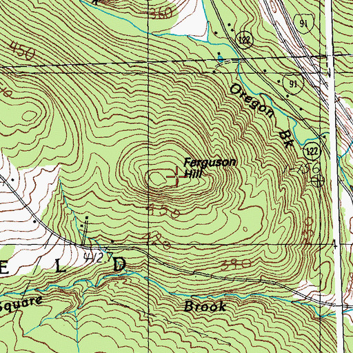 Topographic Map of Ferguson Hill, VT