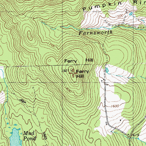 Topographic Map of Ferry Hill, VT