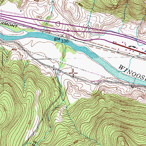 Topographic Map of Fiddock School, VT