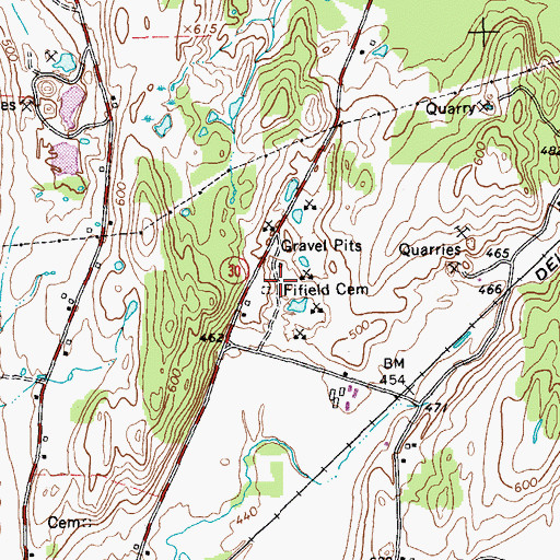 Topographic Map of Fifield Cemetery, VT