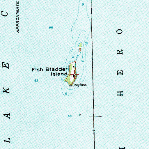 Topographic Map of Fish Bladder Island, VT
