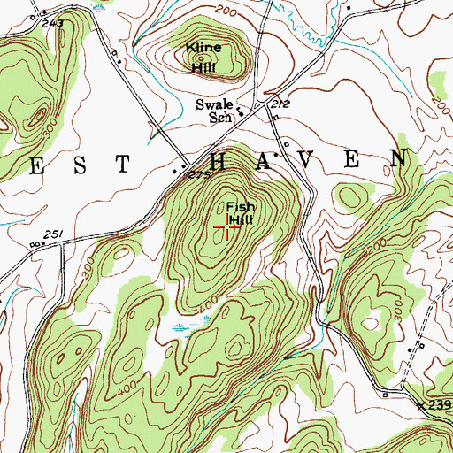 Topographic Map of Fish Hill, VT