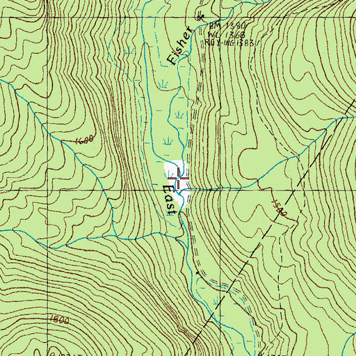 Topographic Map of Fisher Brook, VT