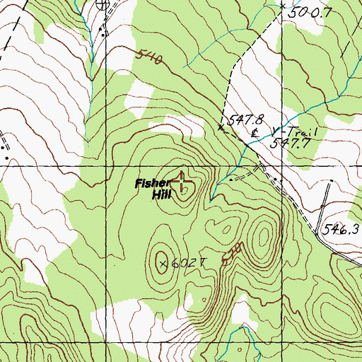 Topographic Map of Fisher Hill, VT