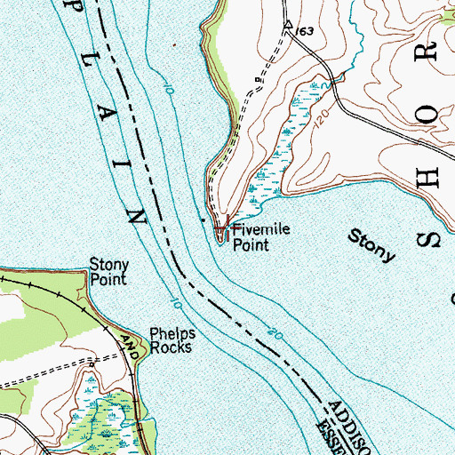 Topographic Map of Fivemile Point, VT